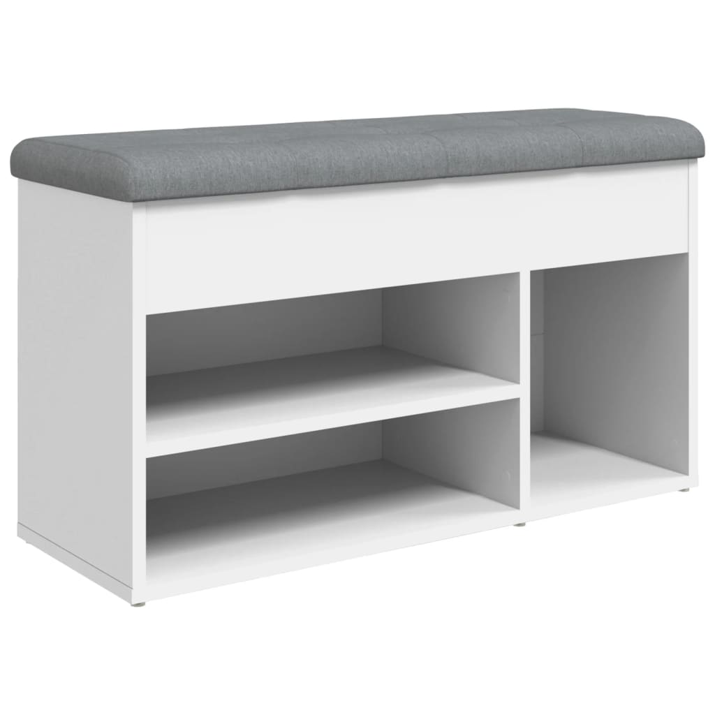 skobænk hvid 82x32x45,5 cm konstrueret træ