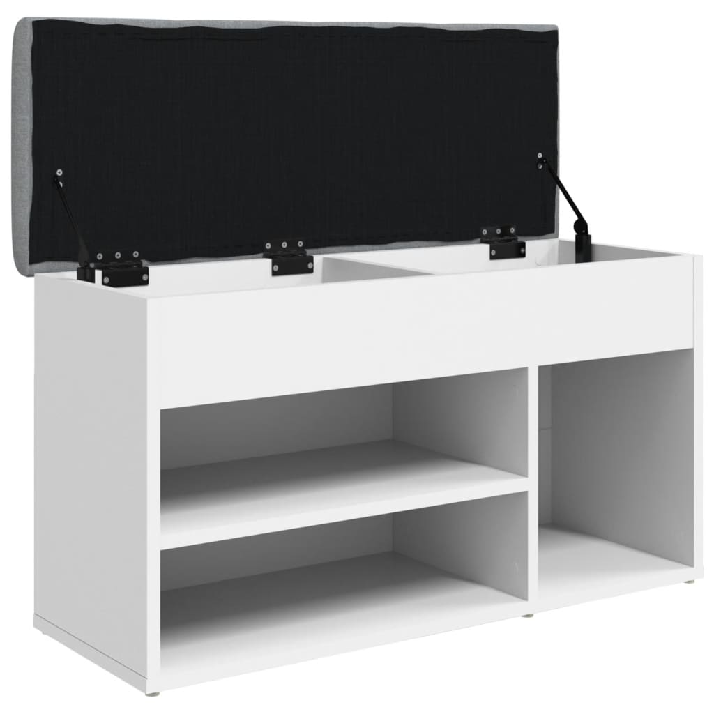 skobænk hvid 82x32x45,5 cm konstrueret træ