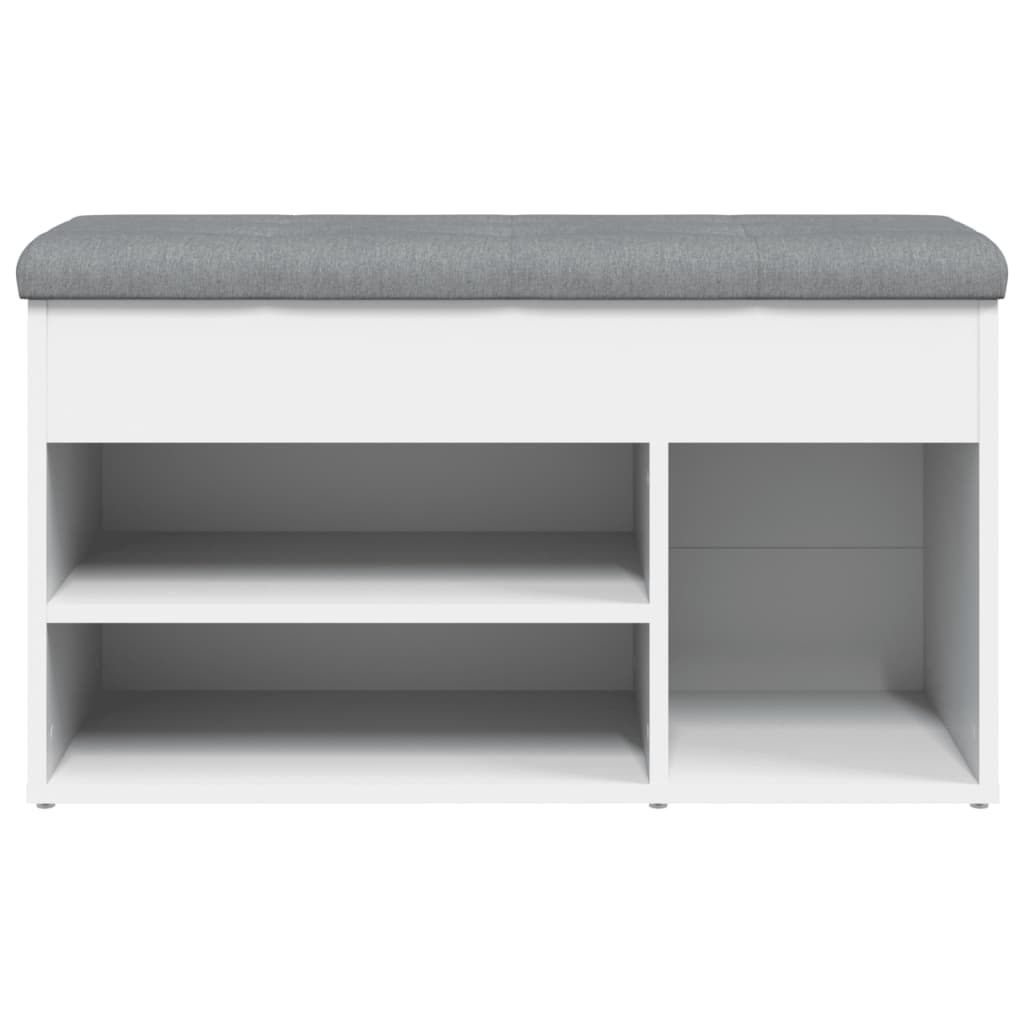 skobænk hvid 82x32x45,5 cm konstrueret træ