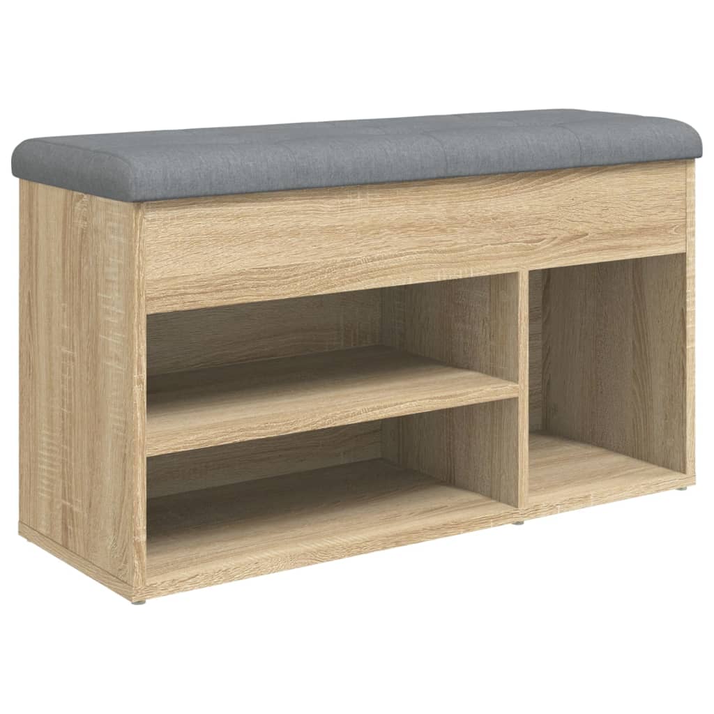 skobænk 82x32x45,5 cm konstrueret træ sonoma-eg