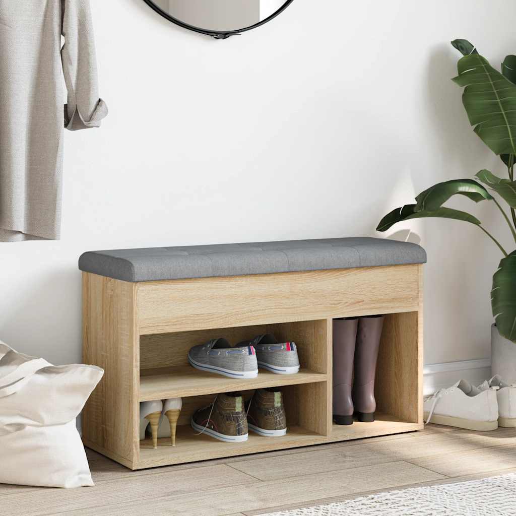 skobænk 82x32x45,5 cm konstrueret træ sonoma-eg