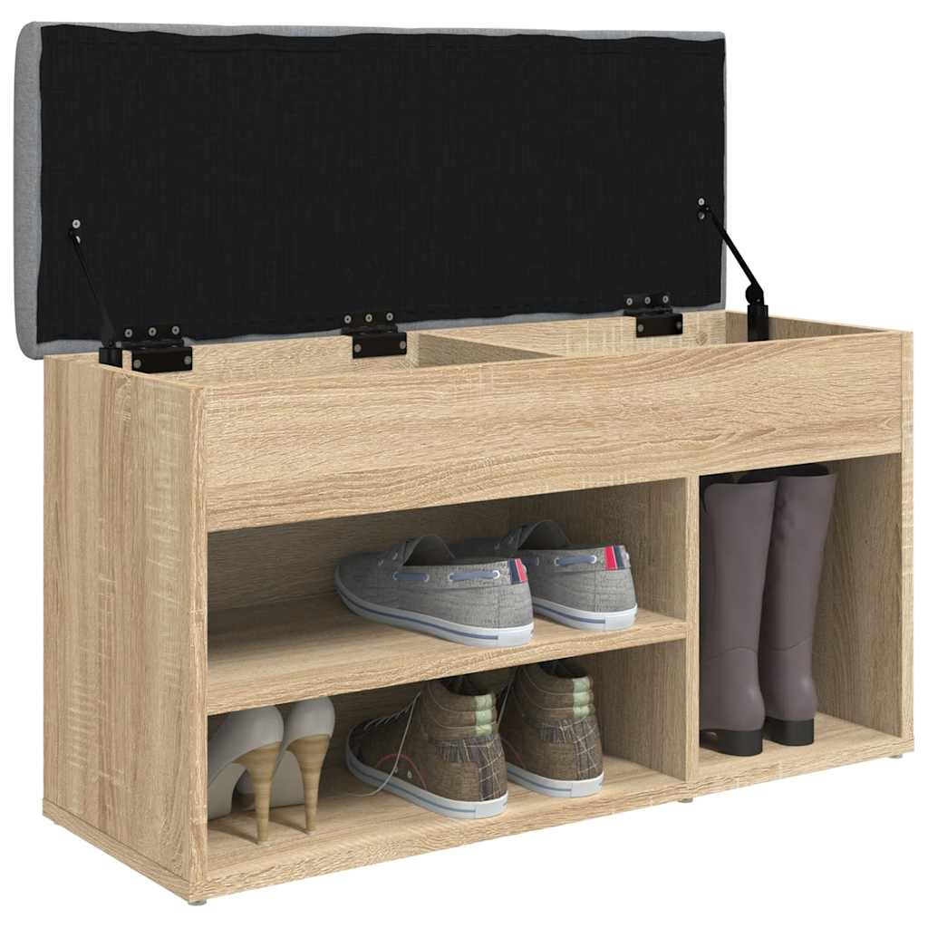 skobænk 82x32x45,5 cm konstrueret træ sonoma-eg