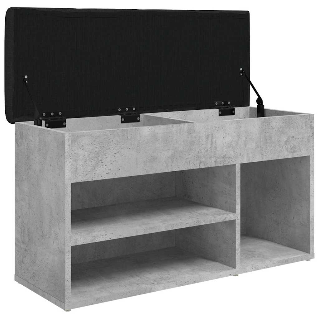 skobænk 82x32x45,5 cm konstrueret træ betongrå