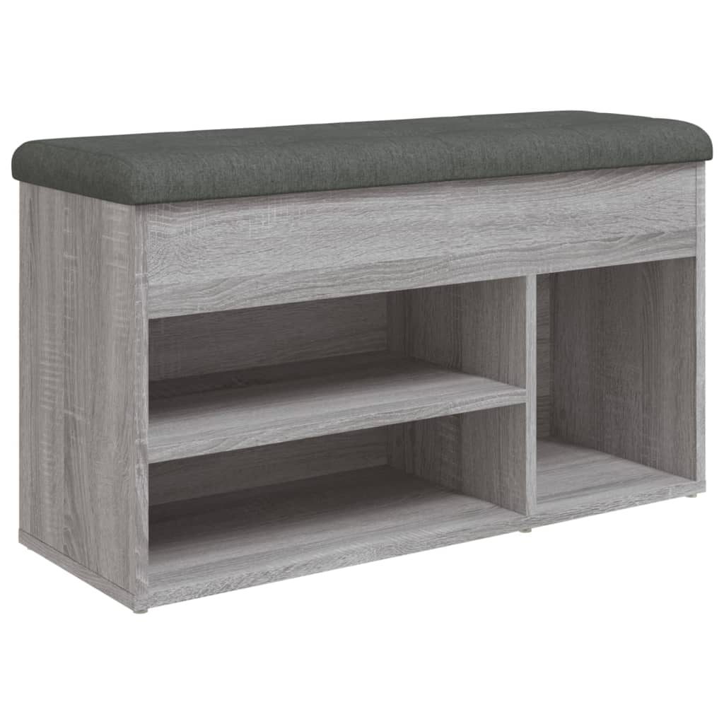 skobænk 82x32x45,5 cm konstrueret træ grå sonoma-eg