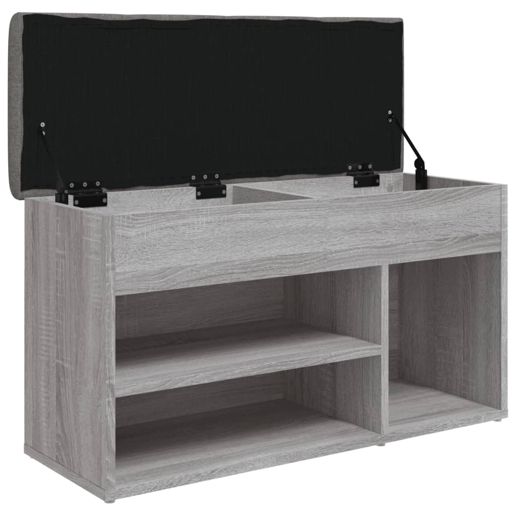 skobænk 82x32x45,5 cm konstrueret træ grå sonoma-eg