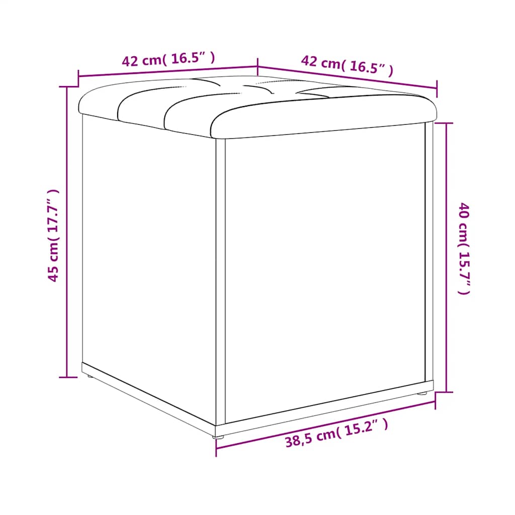 opbevaringsbænk hvid 42x42x45 cm konstrueret træ