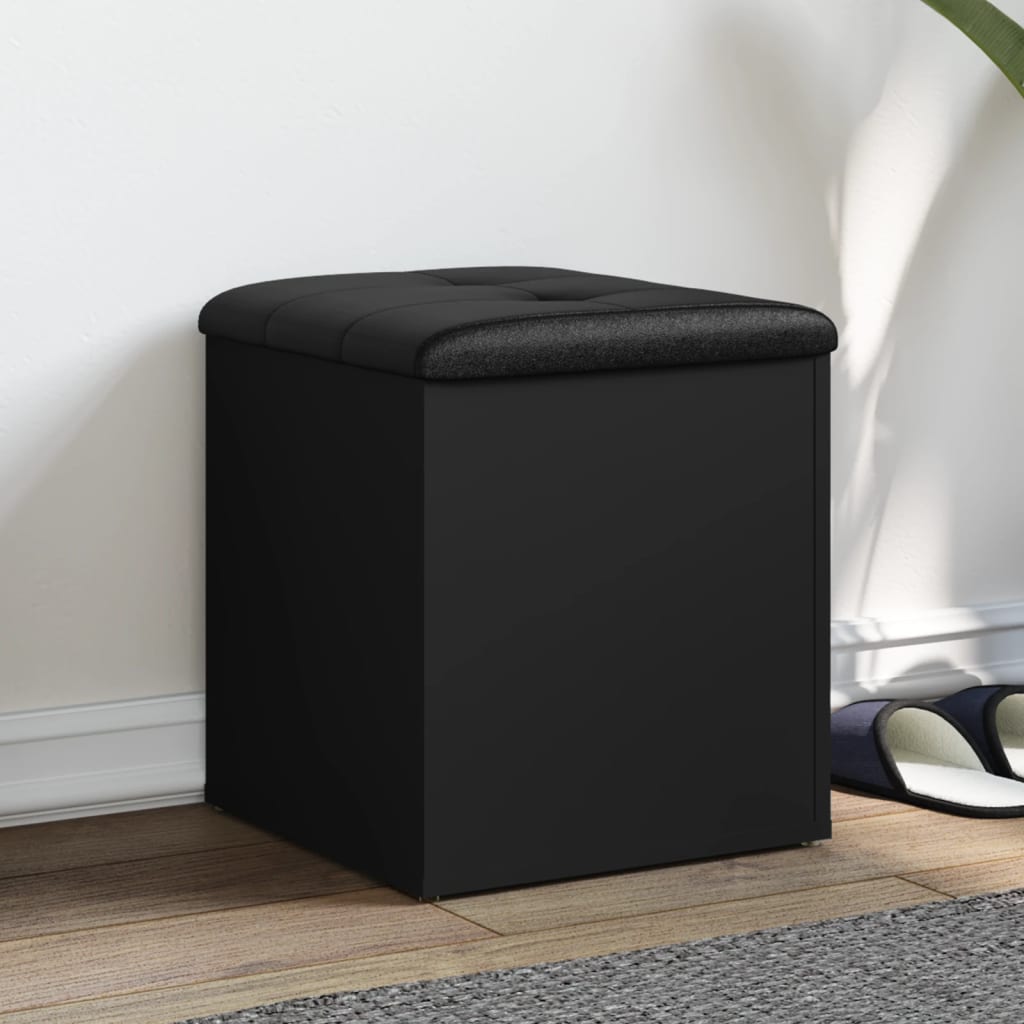 opbevaringsbænk 42x42x45 cm konstrueret træ sort
