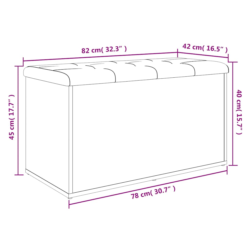 skobænk 82x42x45 cm konstrueret træ røget egetræsfarve