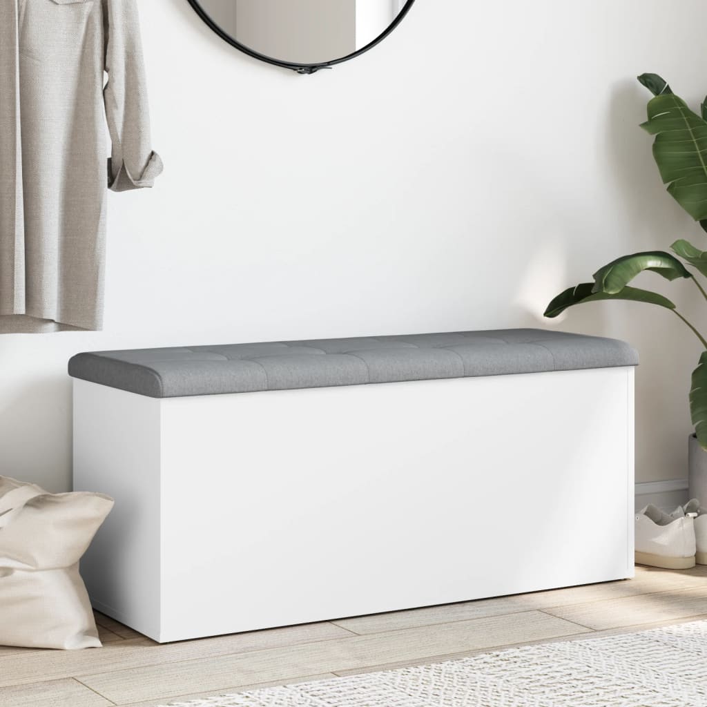 opbevaringsbænk hvid 102x42x45 cm konstrueret træ