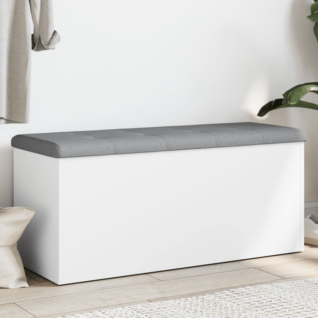 opbevaringsbænk hvid 102x42x45 cm konstrueret træ
