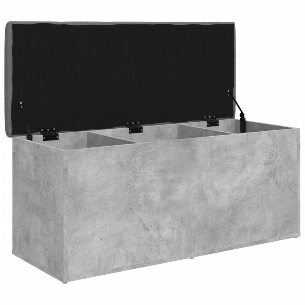 opbevaringsbænk 102x42x45 cm konstrueret træ betongrå