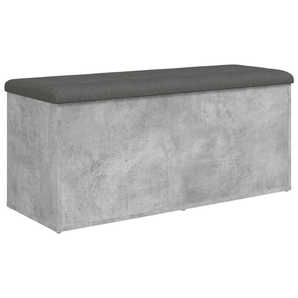 opbevaringsbænk 102x42x45 cm konstrueret træ betongrå