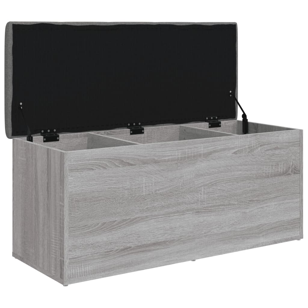 opbevaringsbænk 102x42x45 cm konstrueret træ grå sonoma-eg