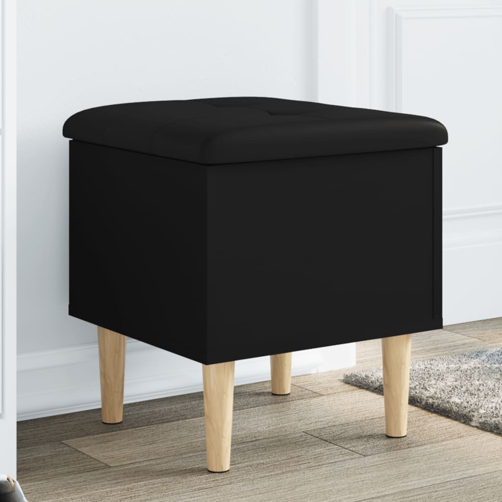 opbevaringsbænk 42x42x46 cm konstrueret træ sort
