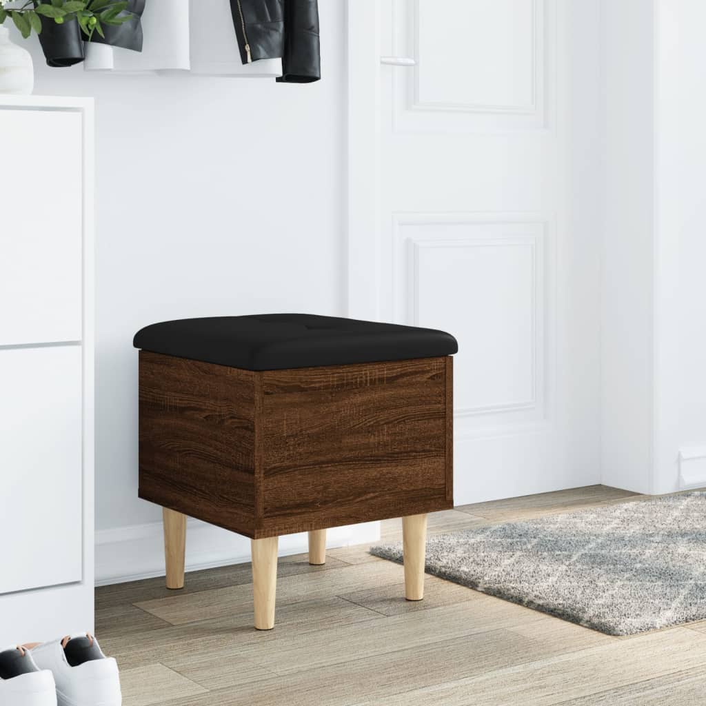 opbevaringsbænk 42x42x46 cm konstrueret træ brun egetræsfarve