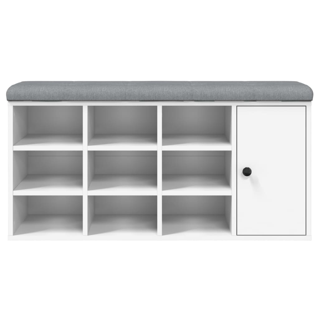skobænk 102x32x50 cm konstrueret træ hvid