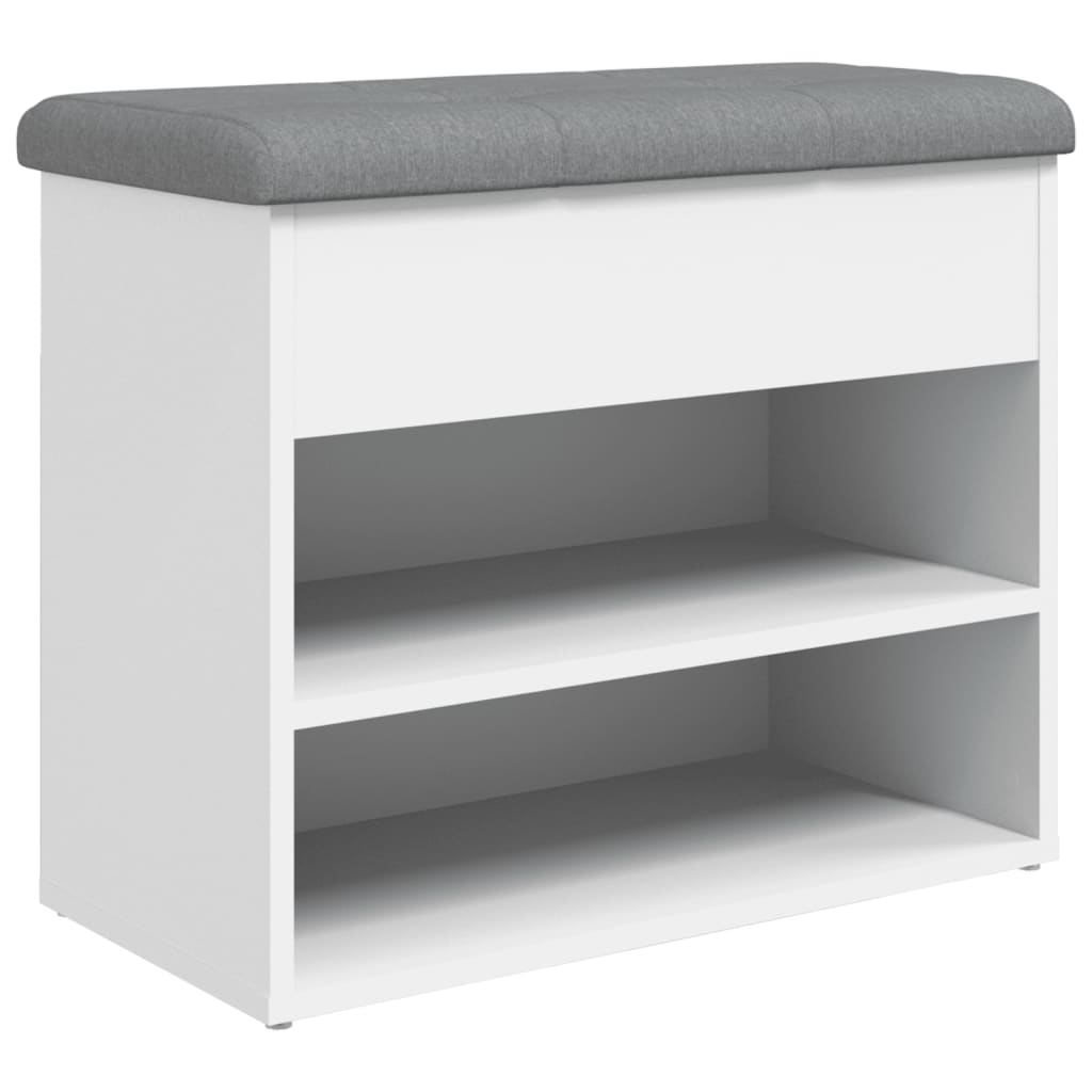 skobænk hvid 62x32x50 cm konstrueret træ