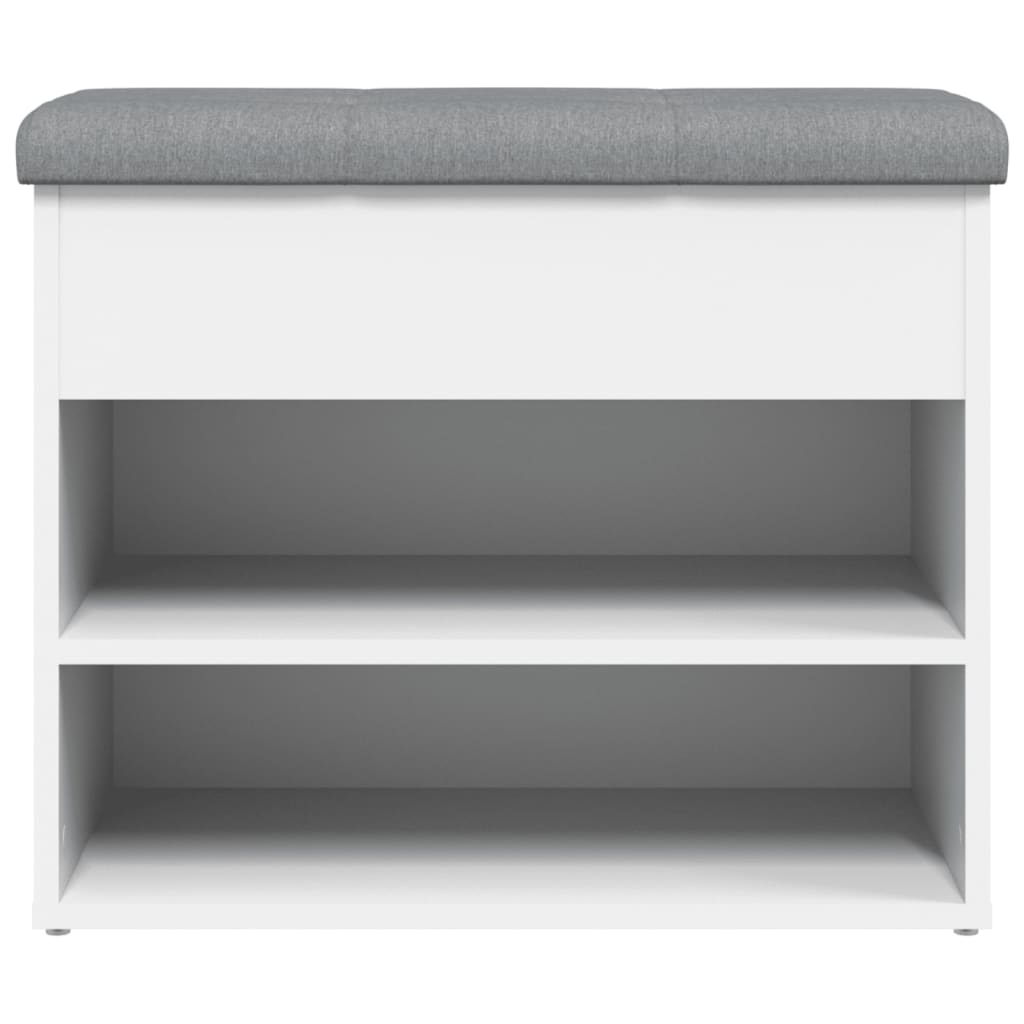 skobænk hvid 62x32x50 cm konstrueret træ
