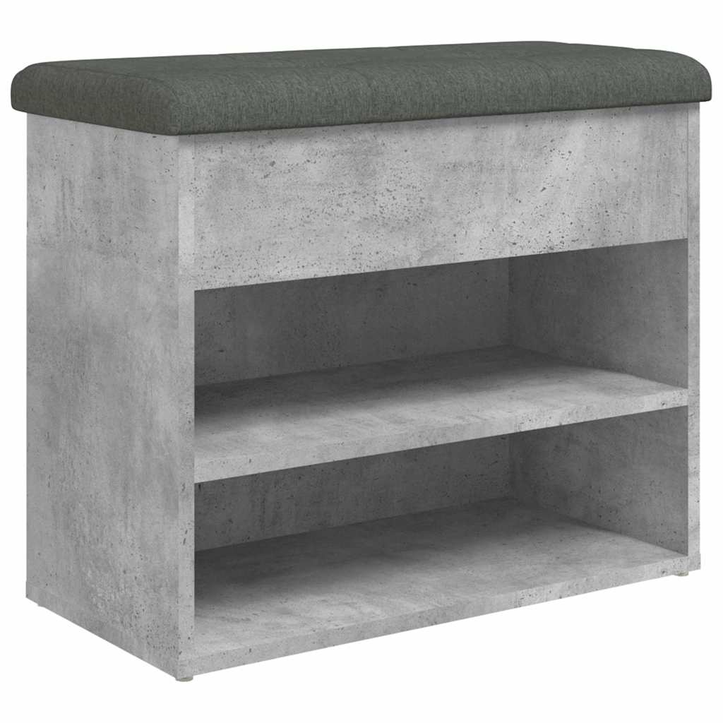 skobænk 62x32x50 cm konstrueret træ betongrå