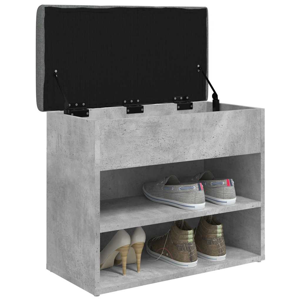 skobænk 62x32x50 cm konstrueret træ betongrå