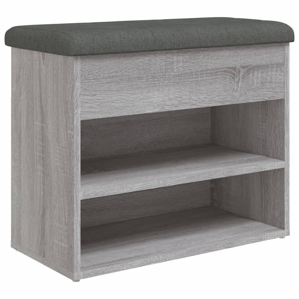 skobænk 62x32x50 cm konstrueret træ grå sonoma-eg