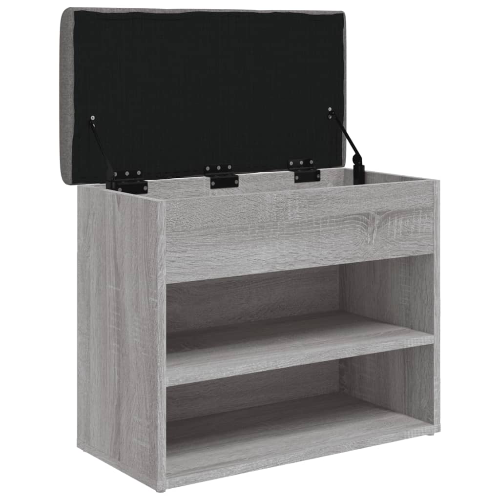 skobænk 62x32x50 cm konstrueret træ grå sonoma-eg