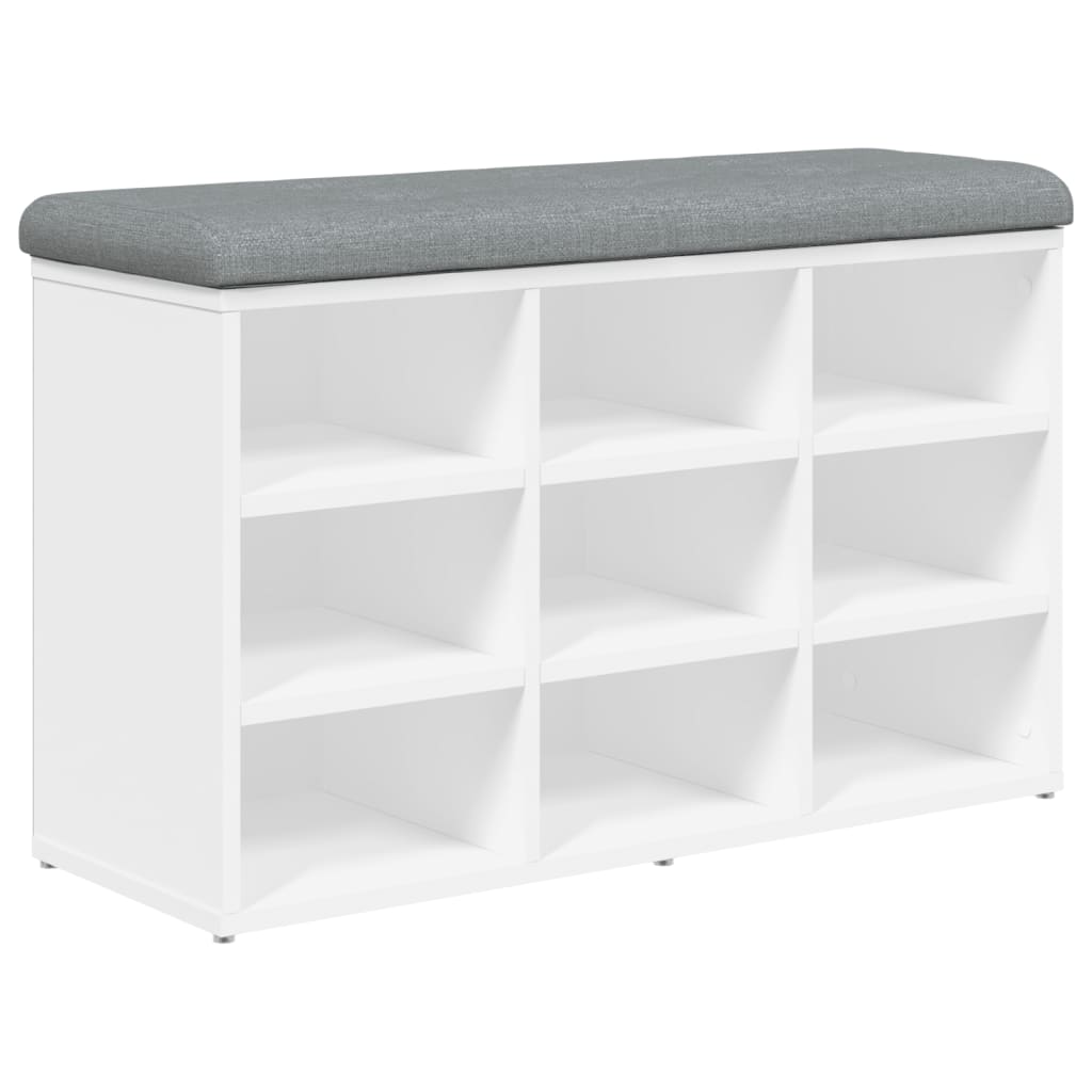skobænk hvid 82x32x50 cm konstrueret træ