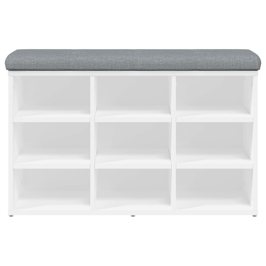 skobænk hvid 82x32x50 cm konstrueret træ