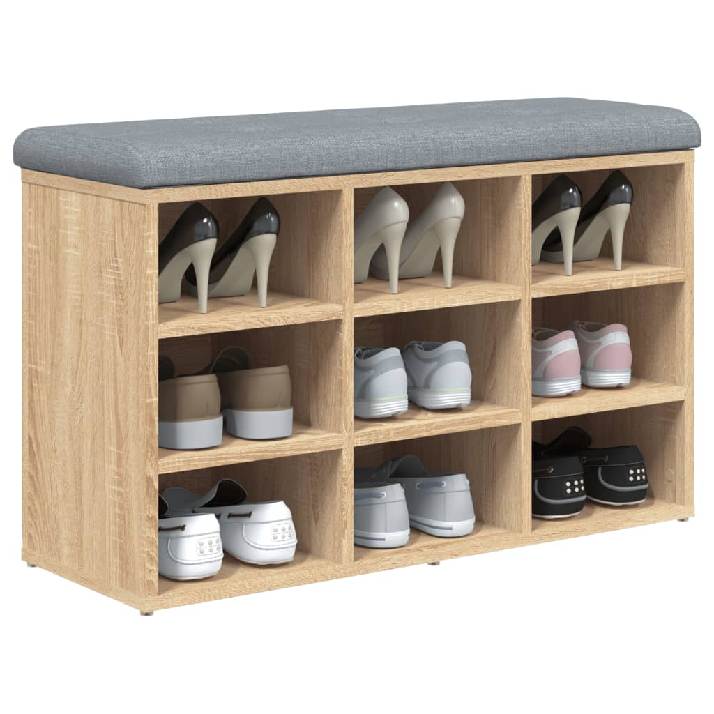 skobænk Sonoma eg 82x32x50 cm konstrueret træ