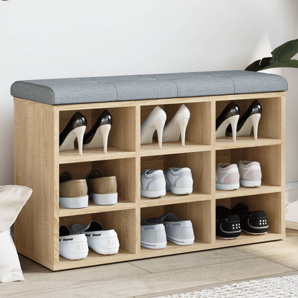 skobænk Sonoma eg 82x32x50 cm konstrueret træ