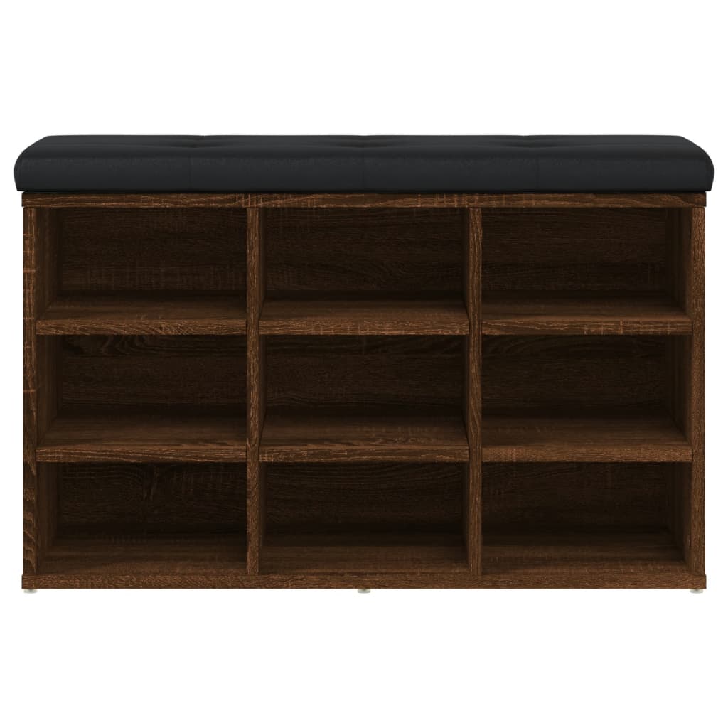 skobænk 82x32x50 cm konstrueret træ brun egetræsfarve