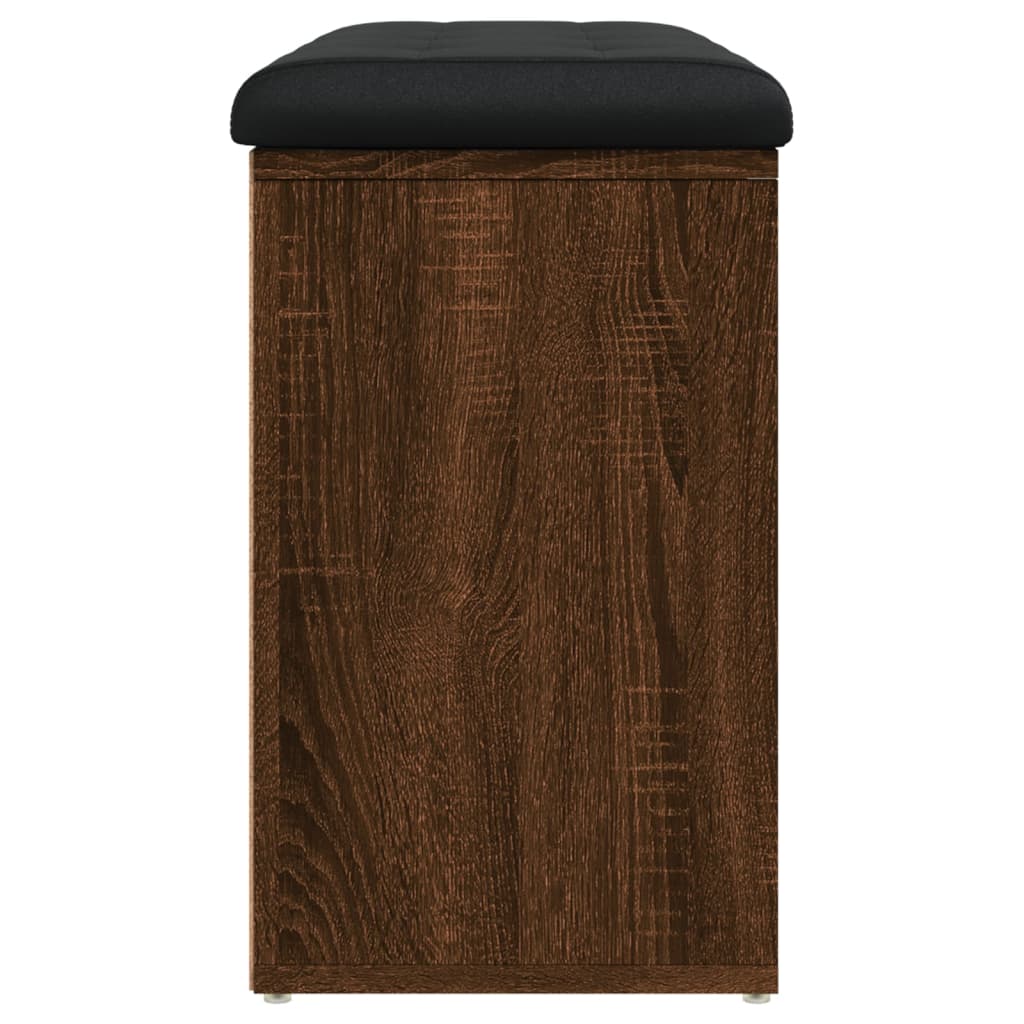 skobænk 82x32x50 cm konstrueret træ brun egetræsfarve
