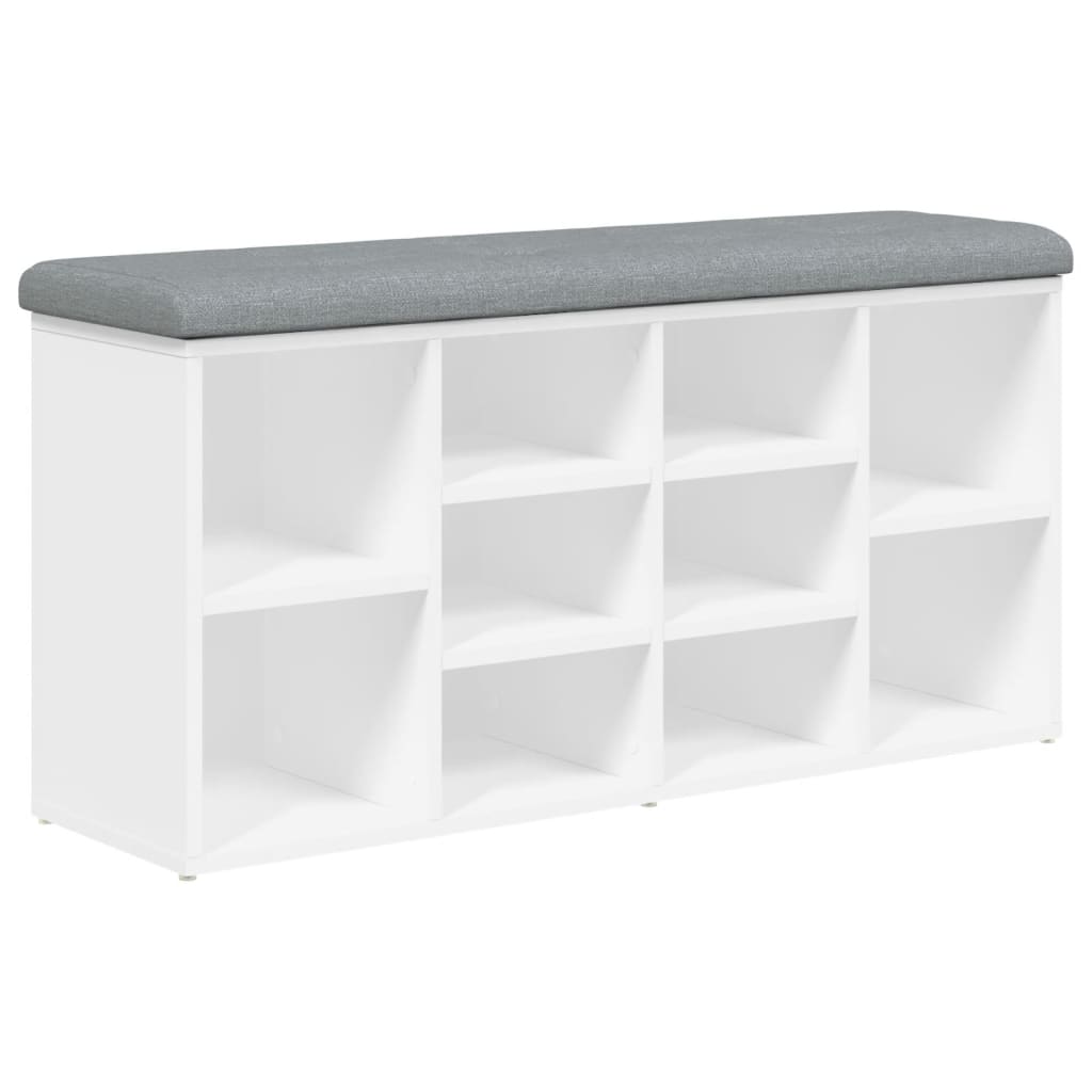 skobænk hvid 102x32x50 cm konstrueret træ