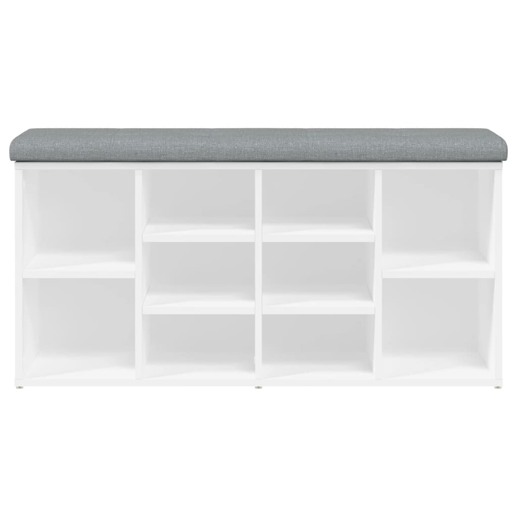 skobænk hvid 102x32x50 cm konstrueret træ