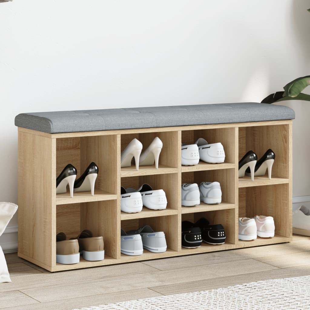 skobænk 102x32x50 cm konstrueret træ sonoma-eg