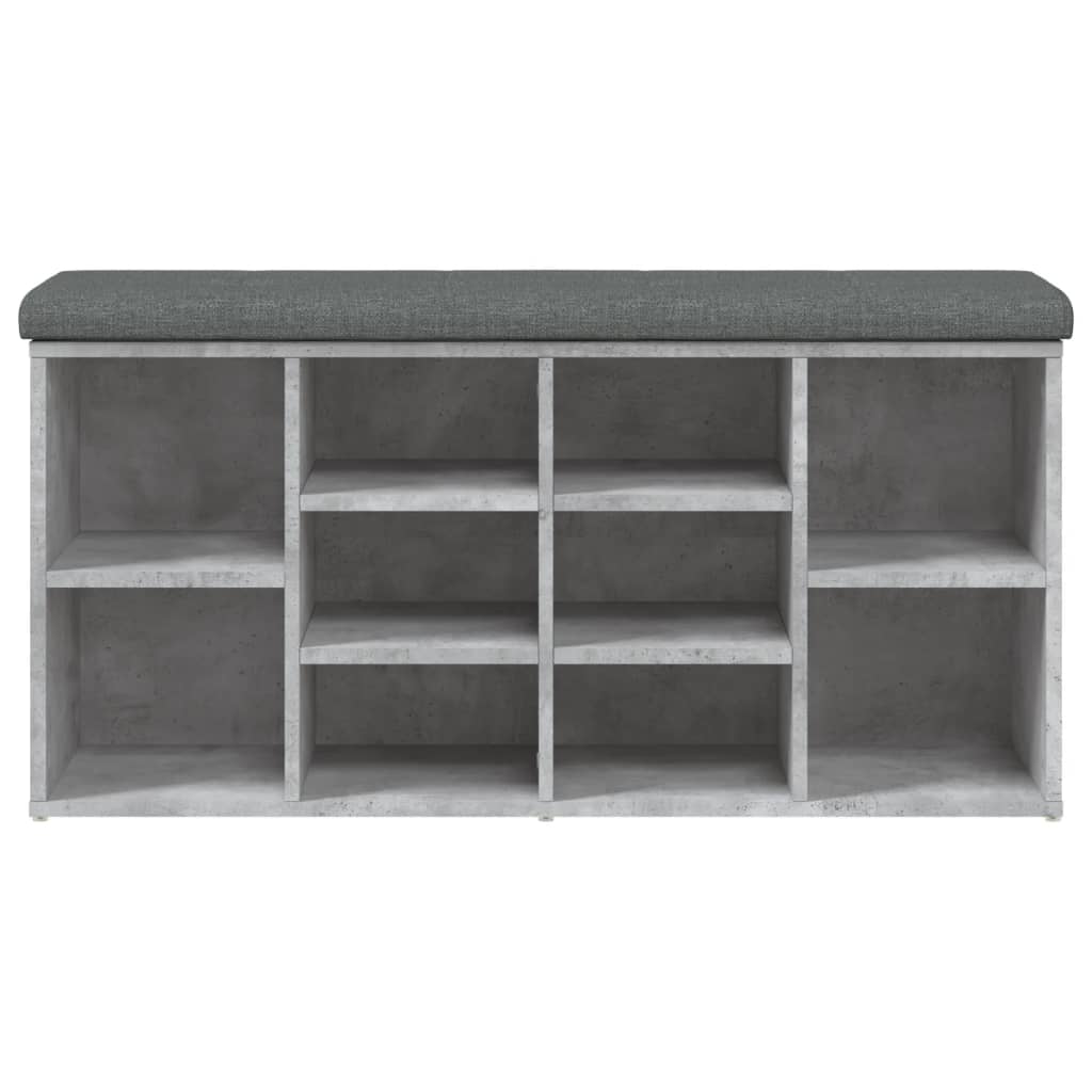 skobænk 102x32x50 cm konstrueret træ betongrå