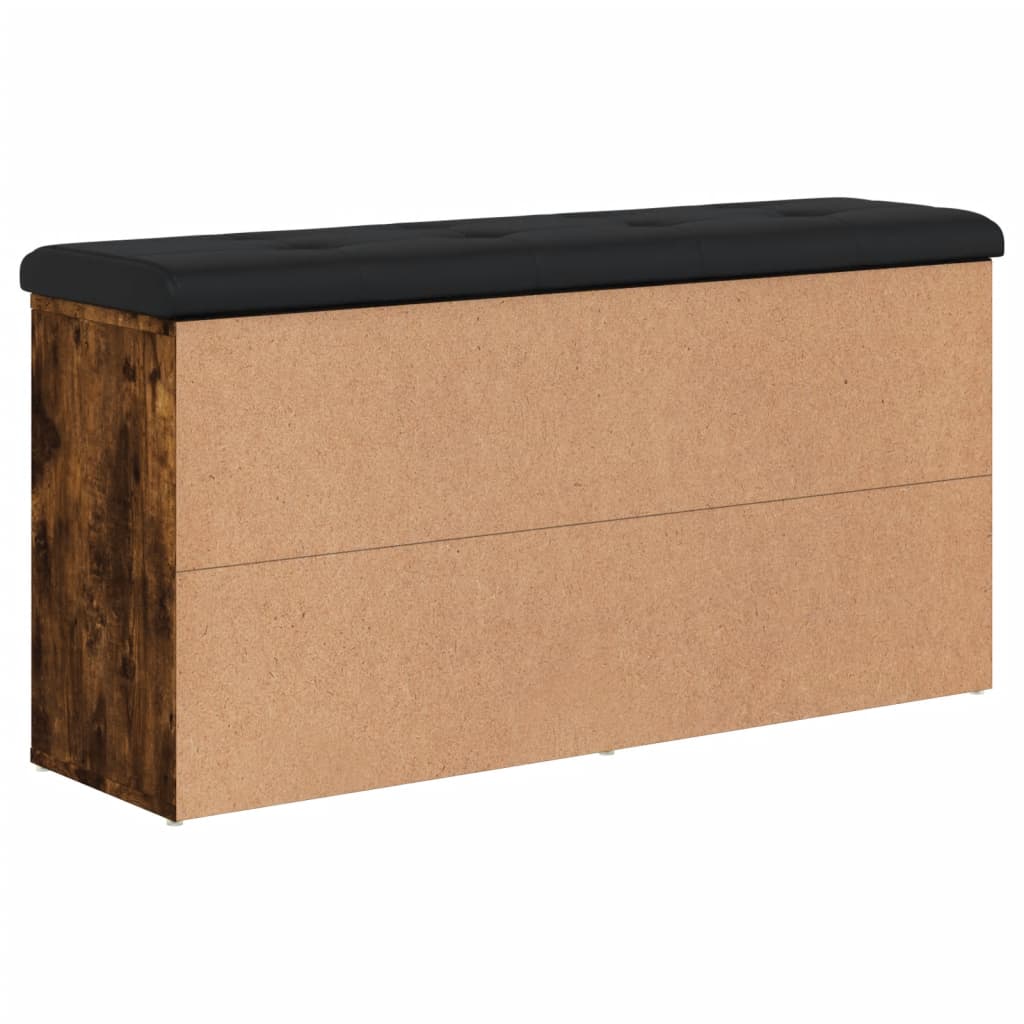 skobænk 102x32x50 cm konstrueret træ røget egetræsfarve