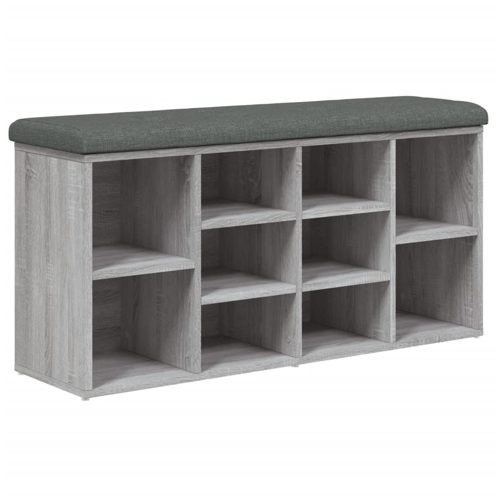 skobænk 102x32x50 cm konstrueret træ grå sonoma-eg