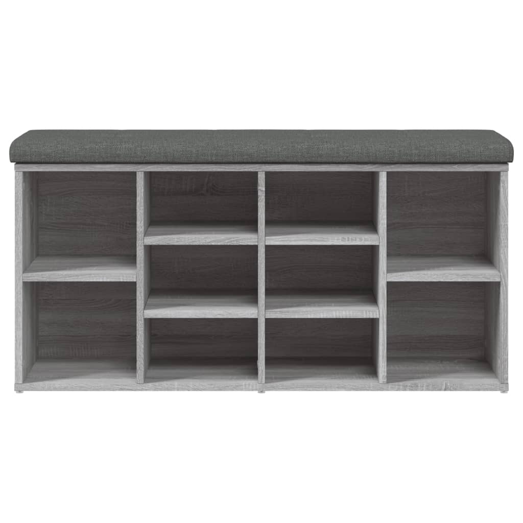 skobænk 102x32x50 cm konstrueret træ grå sonoma-eg