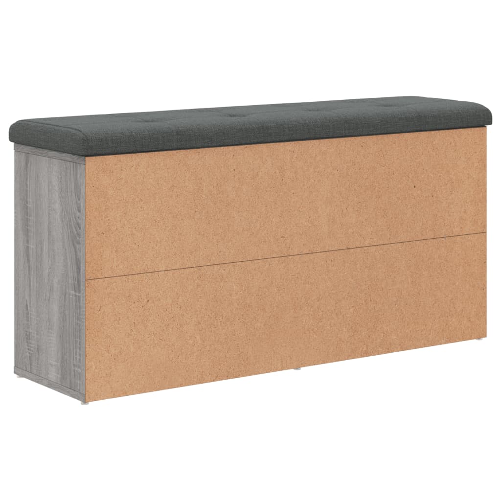 skobænk 102x32x50 cm konstrueret træ grå sonoma-eg
