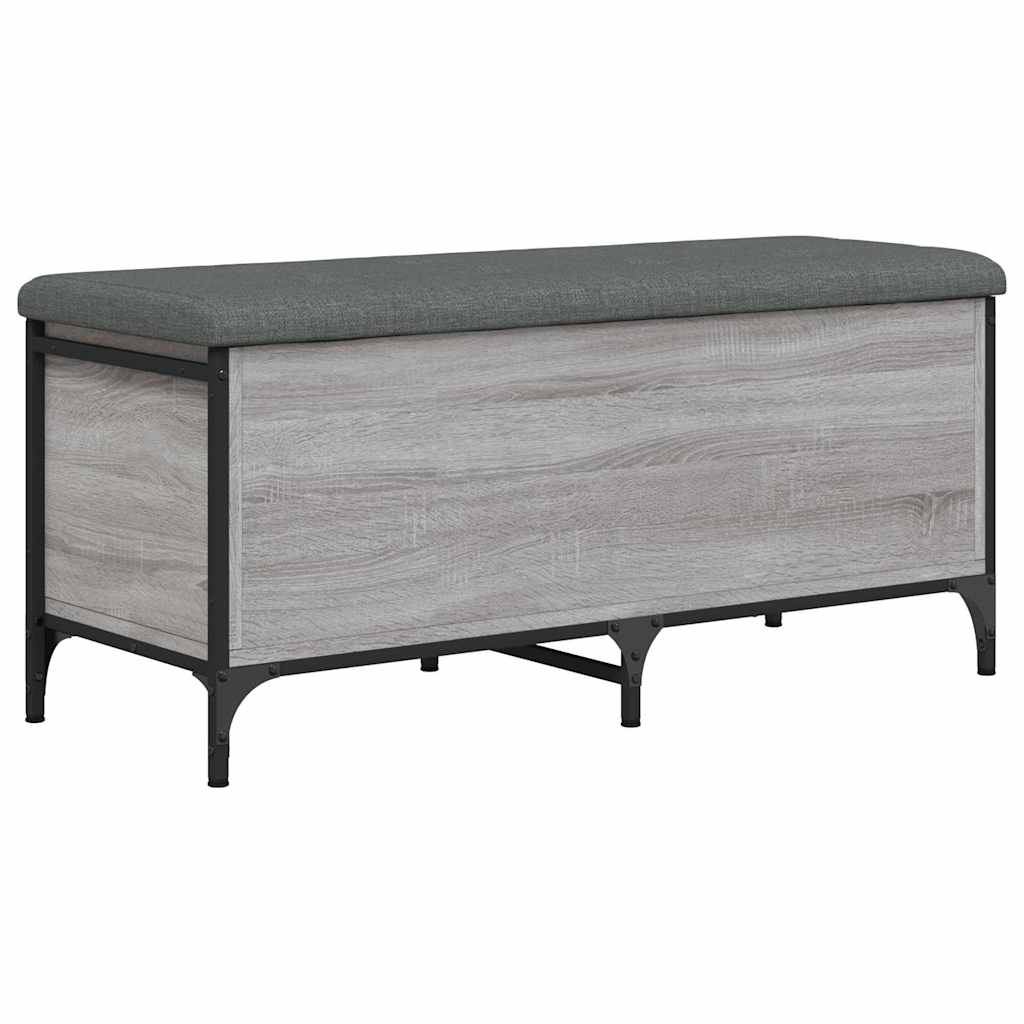 opbevaringsbænk 102x42x45 cm konstrueret træ grå sonoma-eg