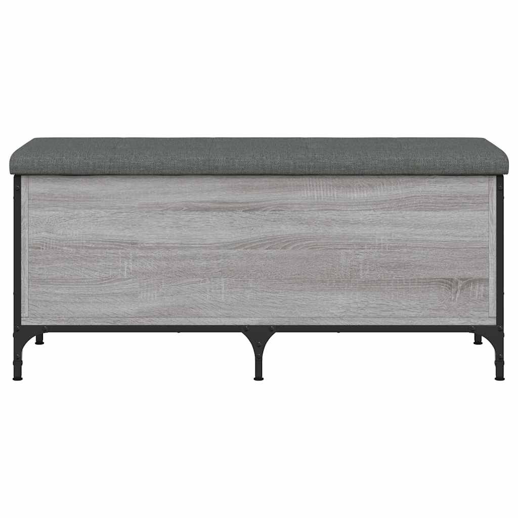 opbevaringsbænk 102x42x45 cm konstrueret træ grå sonoma-eg