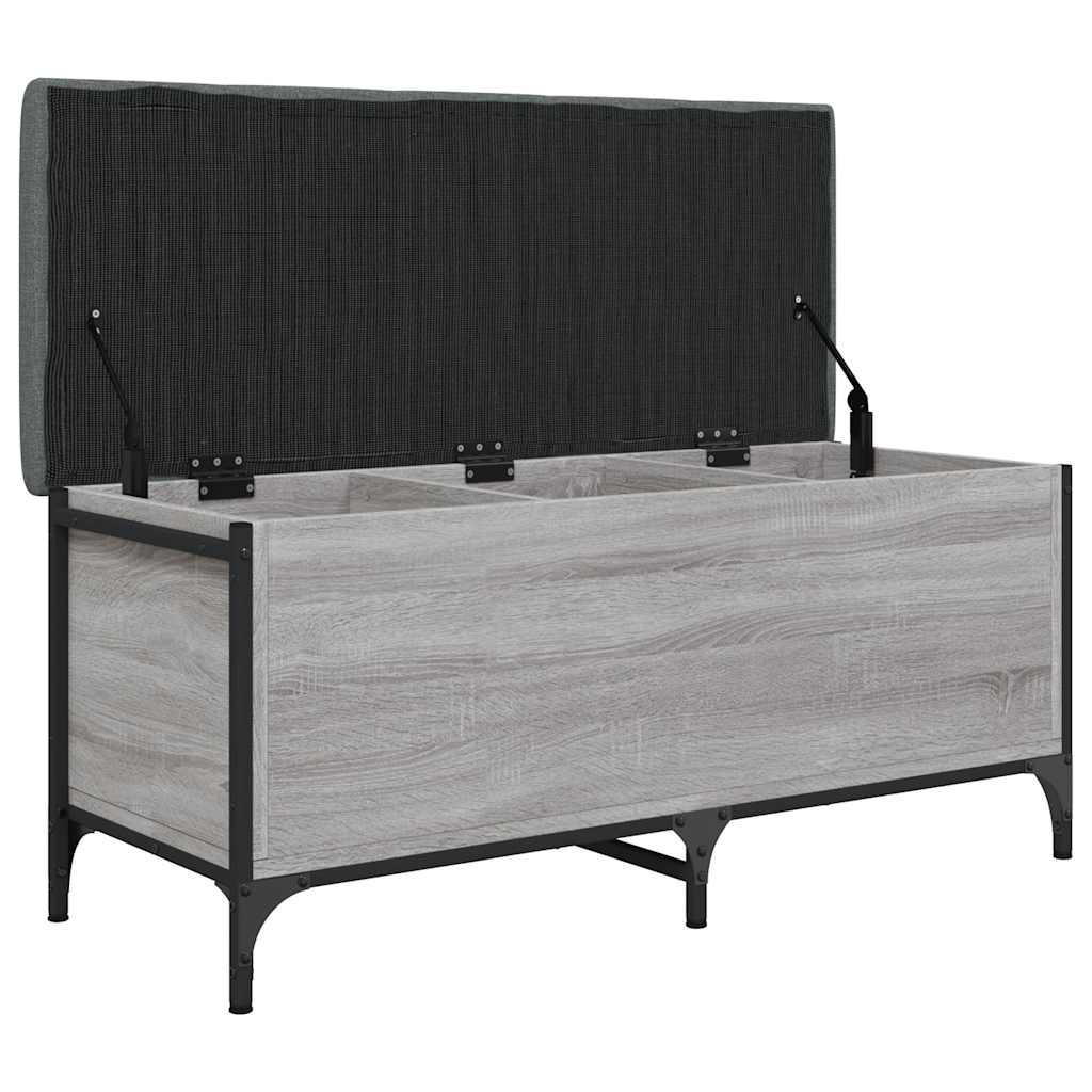 opbevaringsbænk 102x42x45 cm konstrueret træ grå sonoma-eg