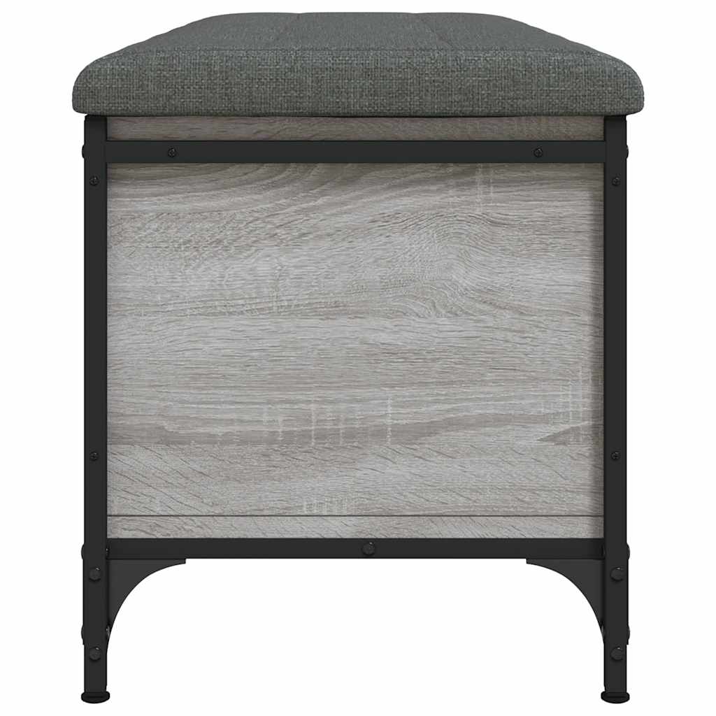 opbevaringsbænk 102x42x45 cm konstrueret træ grå sonoma-eg