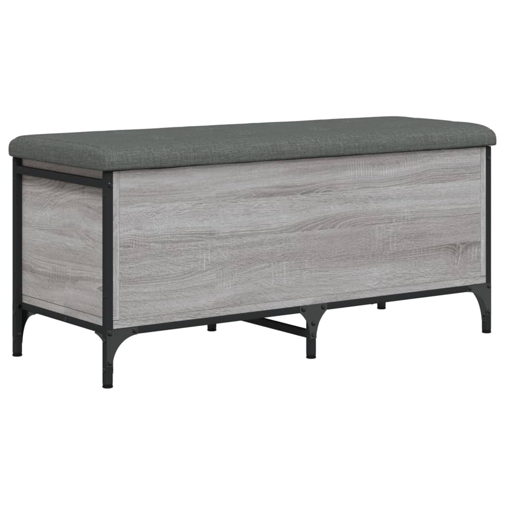 opbevaringsbænk 102x42x45 cm konstrueret træ grå sonoma-eg