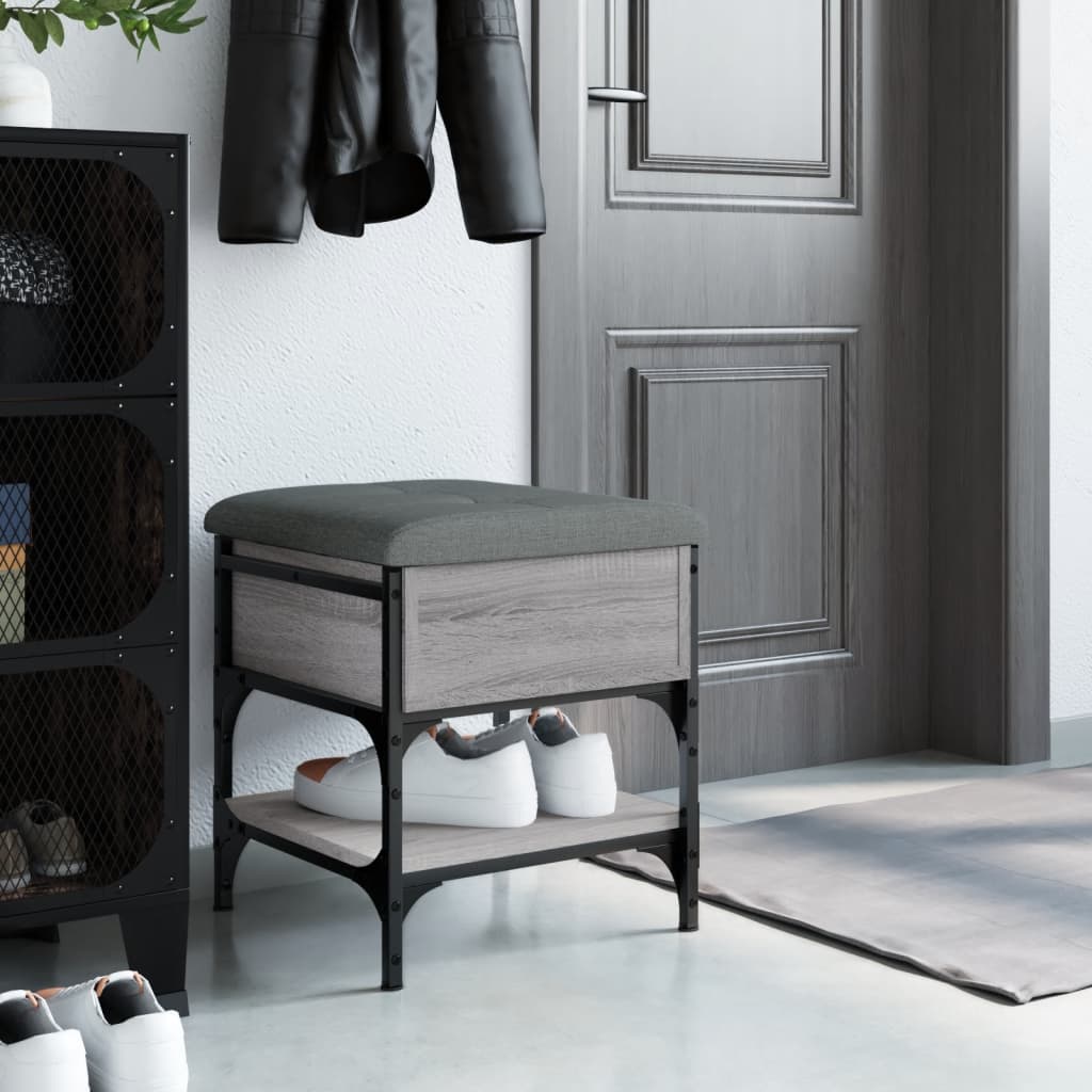 skobænk 42x42x45 cm konstrueret træ grå sonoma-eg