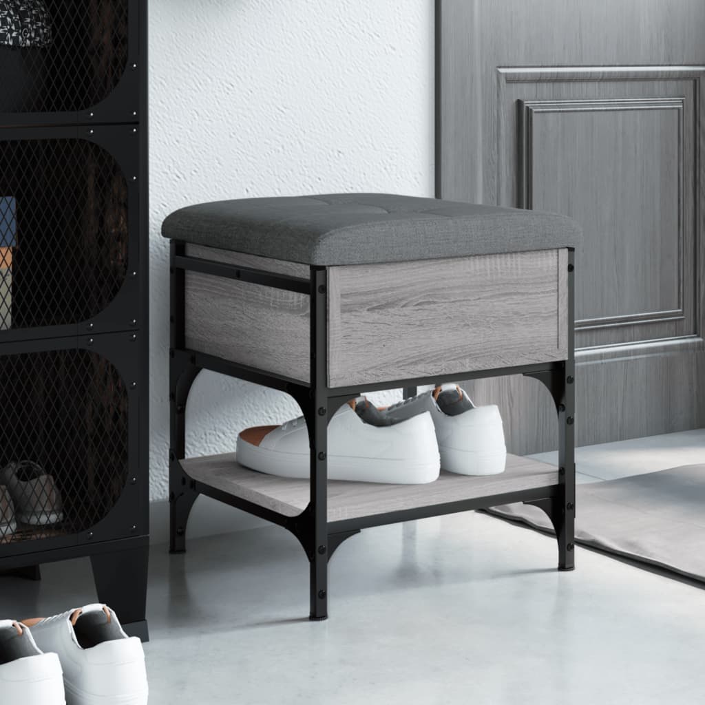 skobænk 42x42x45 cm konstrueret træ grå sonoma-eg