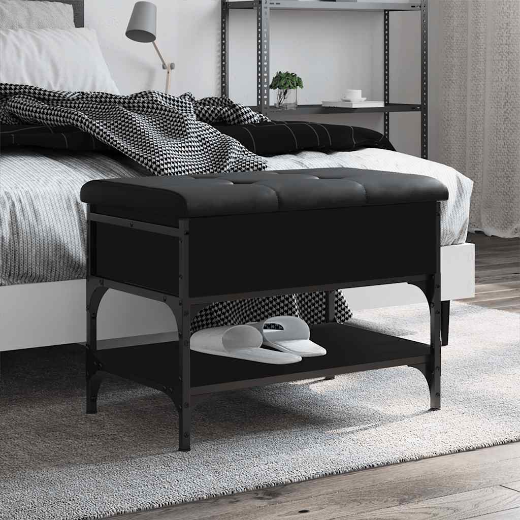 skobænk 62x42x45 cm konstrueret træ sort