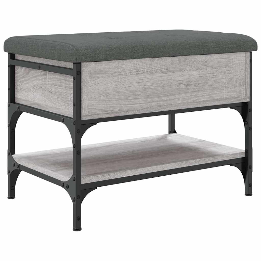 skobænk 62x42x45 cm konstrueret træ grå sonoma-eg