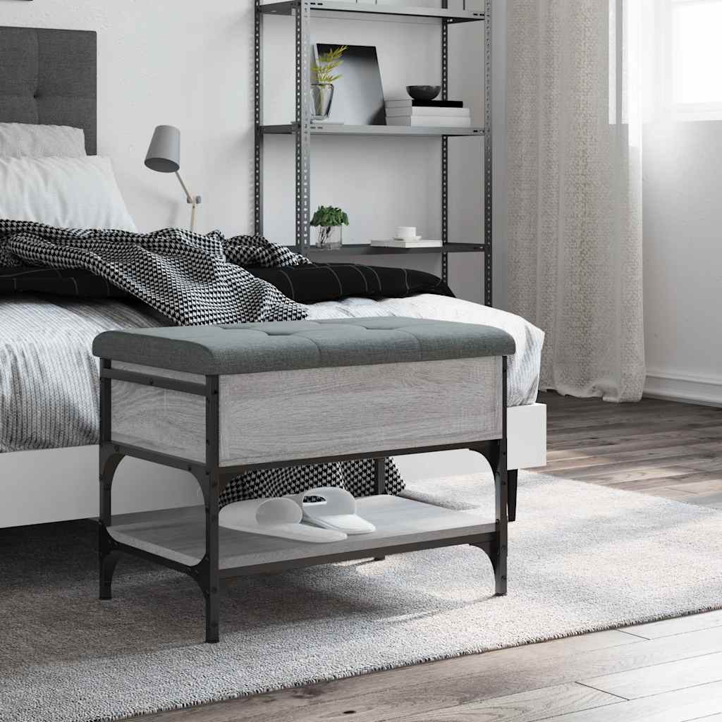 skobænk 62x42x45 cm konstrueret træ grå sonoma-eg